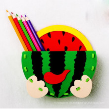 Intelligente Baustein Stift Fabrik Handmade pencil Pot Früherziehung der Kinder Spielzeug Geschichte Englisch Geschenkbox Paket